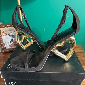 I.N.C Aminah Abdul Jillil Zitlaly Heart Sandals Open Toe Heart Heel